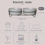 Ritzenhoff & Breker Taro Hundenapf-Set, 2 Steingutnäpfe mit Napfhalter für komfortable Fressposition.