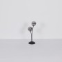 Globo Design-Tischlampe Jorge, schwarz matt mit rauchfarbenen Glaskugeln, 13 cm hoch.