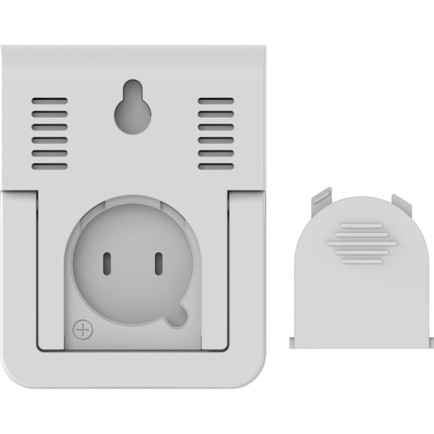 BRESSER HumiTemp 3er-Set Wetterstation, Rückseite mit Batteriefach und Aufhängevorrichtung.