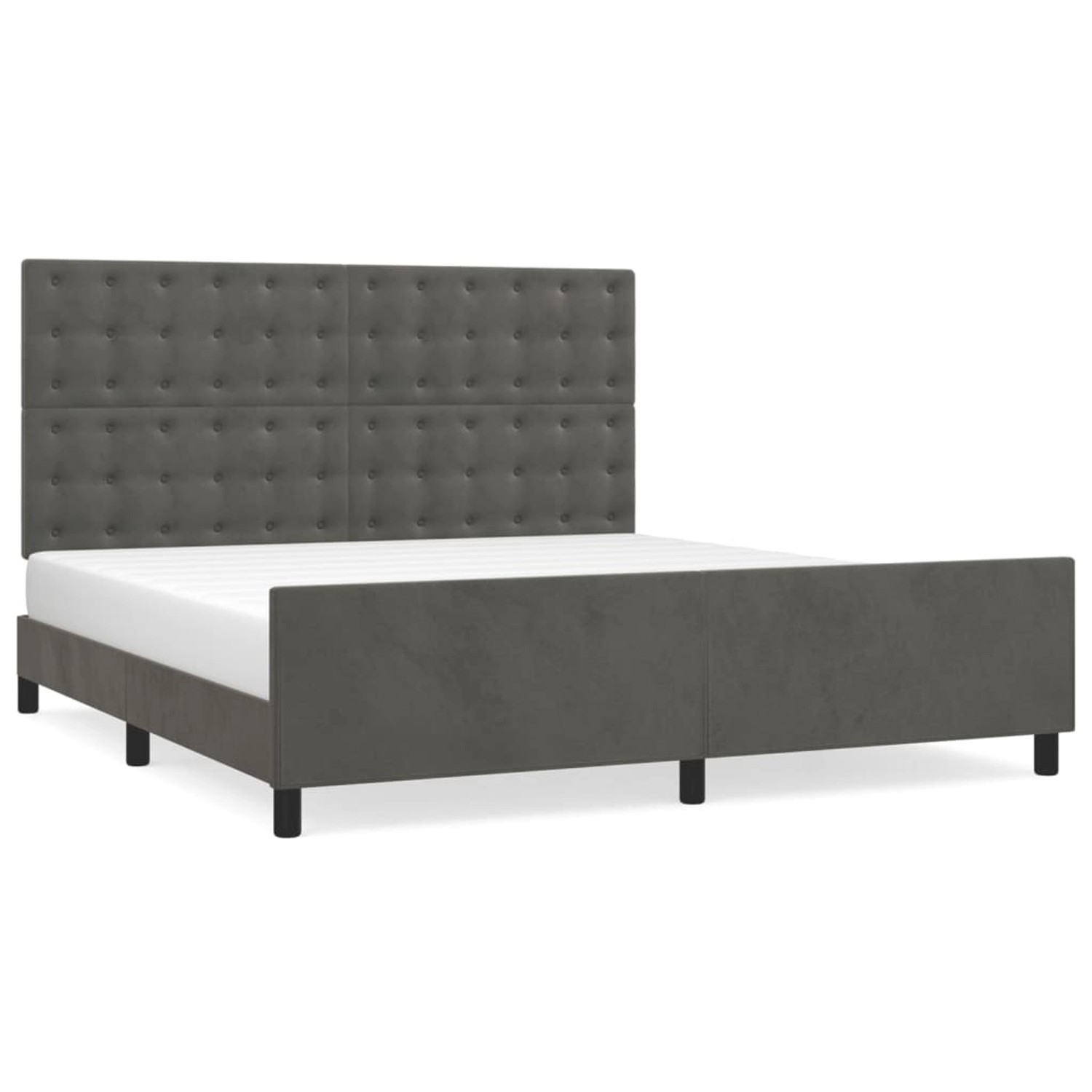 vidaXL Bettgestell mit Kopfteil Dunkelgrau 160x200 cm Samt Modell 31378788 günstig online kaufen