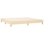 Cremefarbenes vidaXL Boxspringbett 200x200 cm mit Lattenrost und Füßen.
