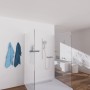 Schütte Stangenbrause-Set Karibik Oval Chrom-Hellgrau im modernen Badezimmer.