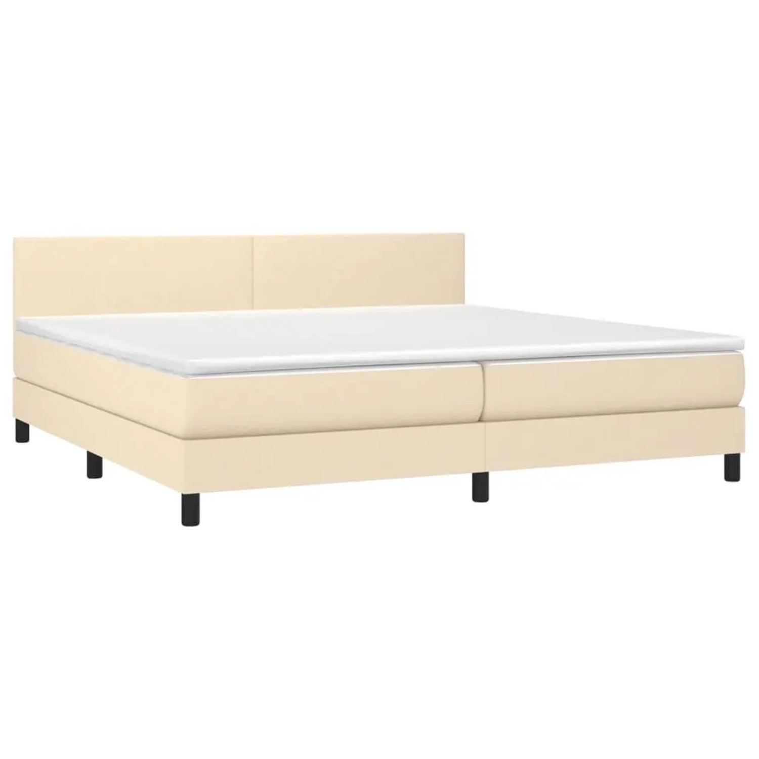 vidaXL Boxspringbett mit Matratze & LED Creme 200x200 cm Stoff 3133026 günstig online kaufen