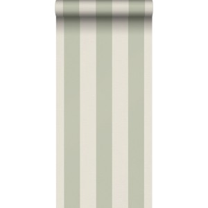 Sanders & Sanders Tapete Streifen Grün und Beige 53 cm x 10.05 m