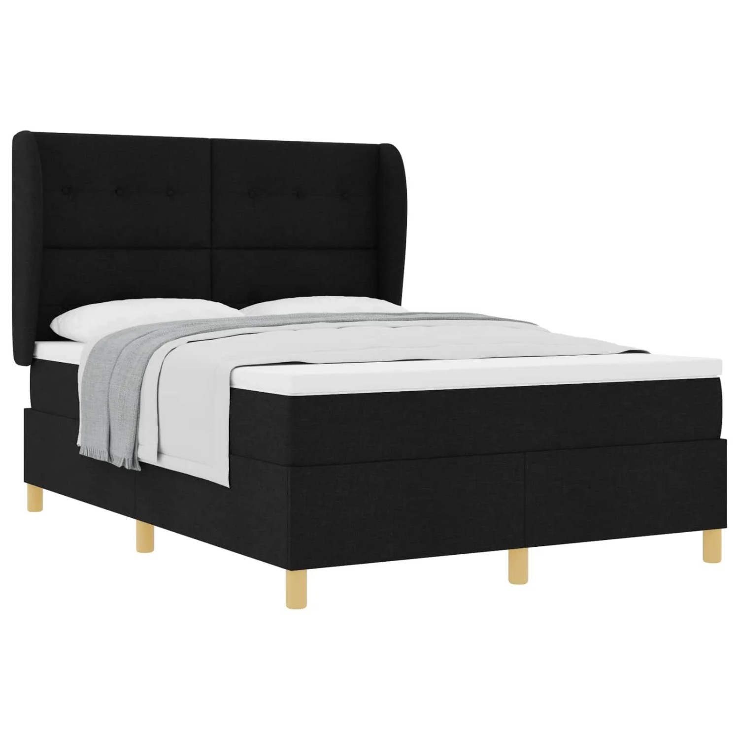 vidaXL Boxspringbett mit Matratze Dunkelgrau 90x190 cm Schwarz 3340762 günstig online kaufen