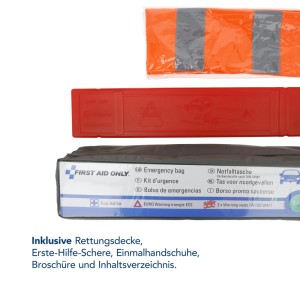 First Aid Only KFZ-Verbandtasche 3 in 1 mit Warndreieck und Warnwesten.