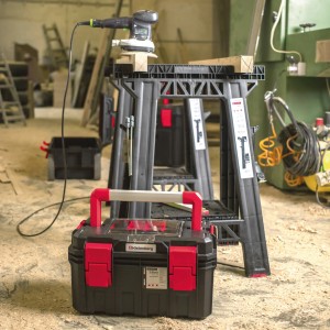Kistenberg Werkstattbock TECH STAND KTSS8060 im 2er-Set mit Werkzeugkiste im Werkstatt.