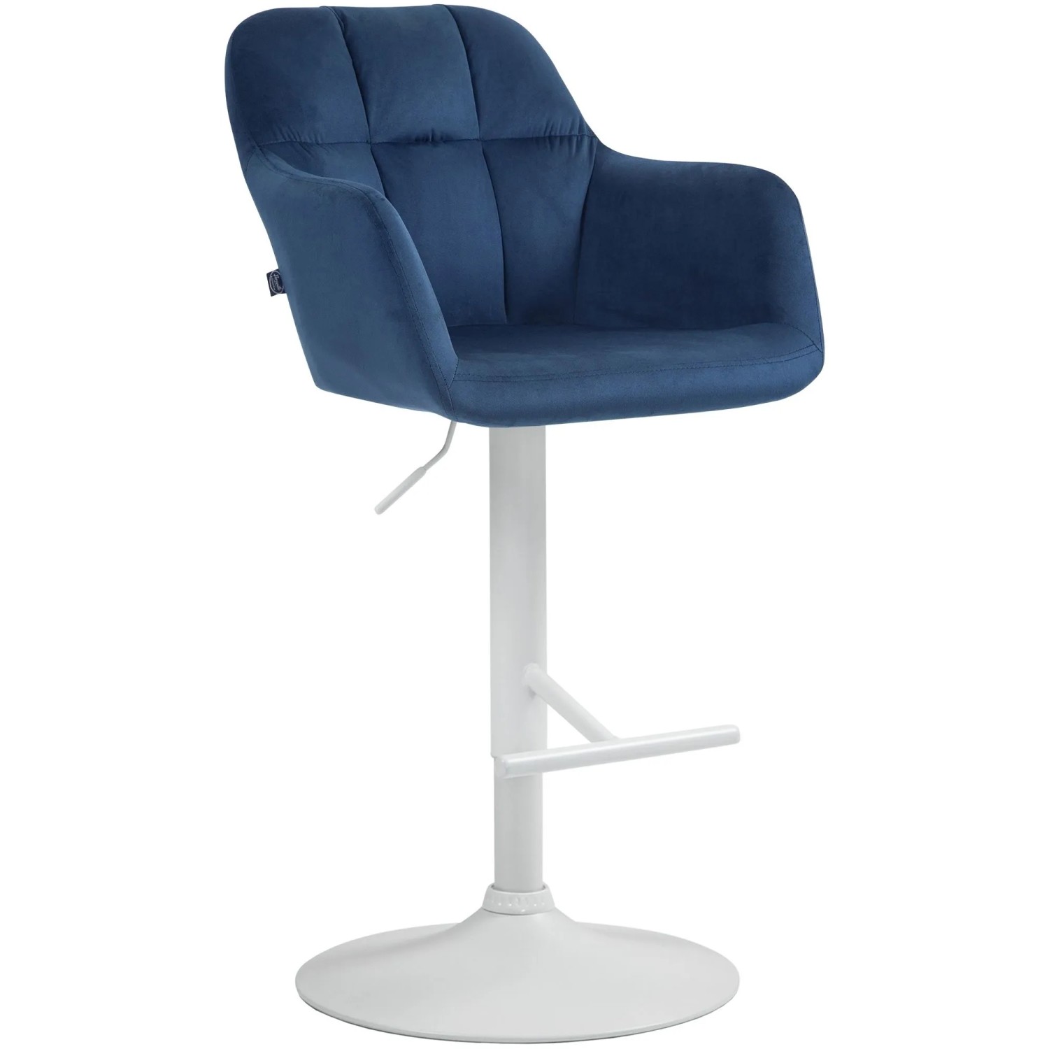 CLP Barhocker Natoma Samt Metall Matt Weiss/Blau