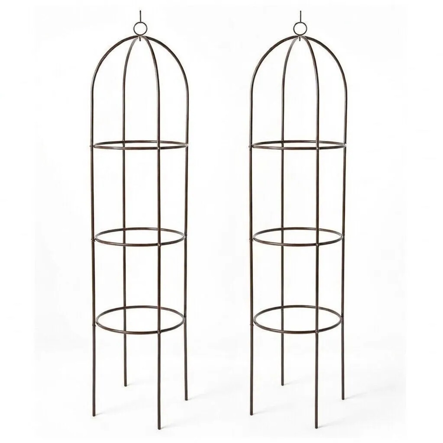 TTL GARDEN Obelisk Rankhilfe L 165 x 40 cm Braun 2er Set Metall Pulverbeschichtet Rankgitter Rosensäule für Rosen Clemat...