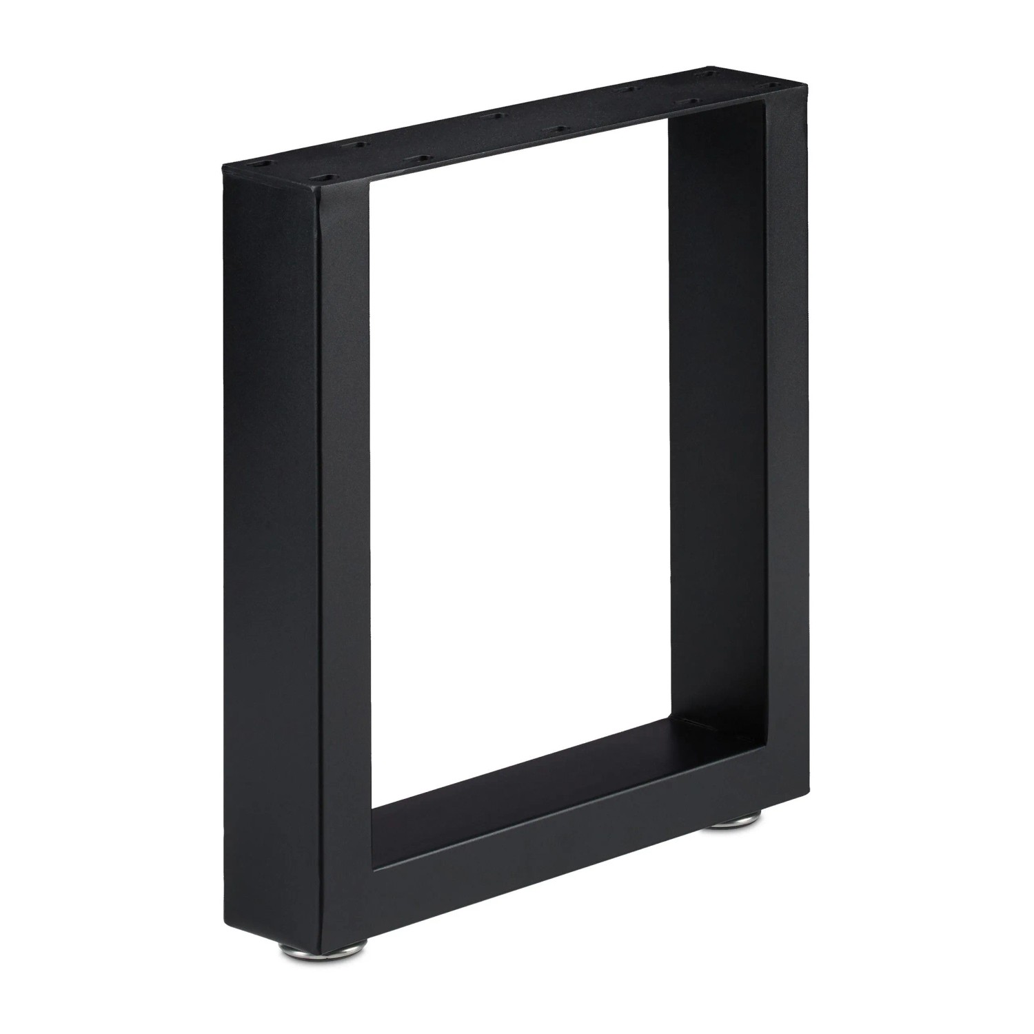 Relaxdays 2er Set Tischkufen Stahl Schwarz Antirutsch 40 x 43 cm