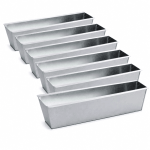 BigDean 6er Set Zink Paletten Blumenkästen Einsatz 38cm Groß Silber aus Metall Verzinkt Zinkkasten Pflanzkasten Balkonkasten Blumentopf
