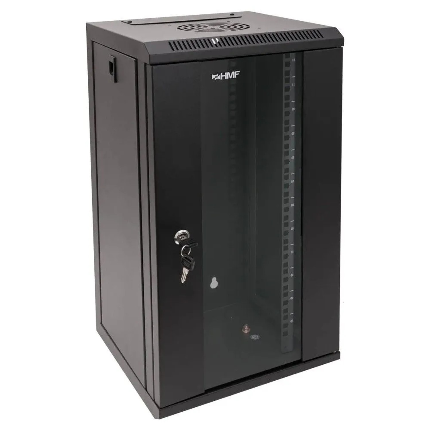 HMF 63312-02 Serverschrank Netzwerkschrank 12HE Wandgehäuse 10 Zoll Rack Schwarz