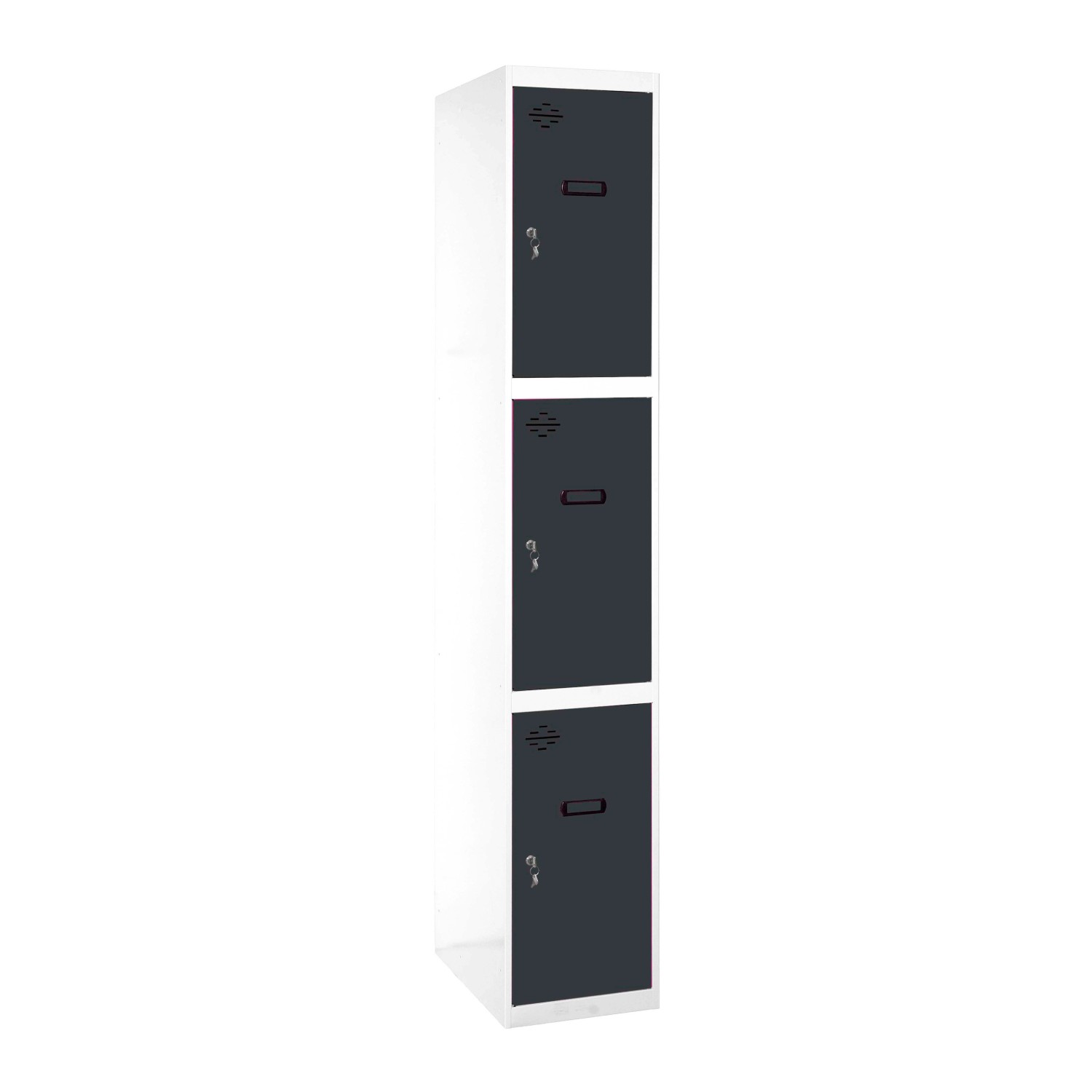 PROREGAL Spind AMEGO HxBxT 180 x 30 x 50 cm 3 Abteile Grundmodul Weiß-Anthr günstig online kaufen