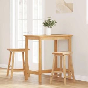 vidaXL Barhocker 2 Stk Natur Massivholz Gummibaum 4102544