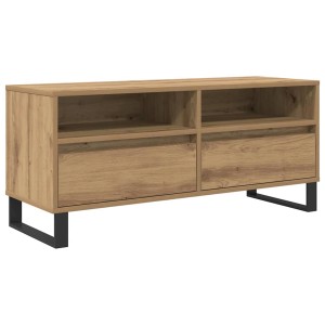 vidaXL TV-Schrank Artisan-Eiche, 100 cm breit, mit Schubladen und offenen Fächern.