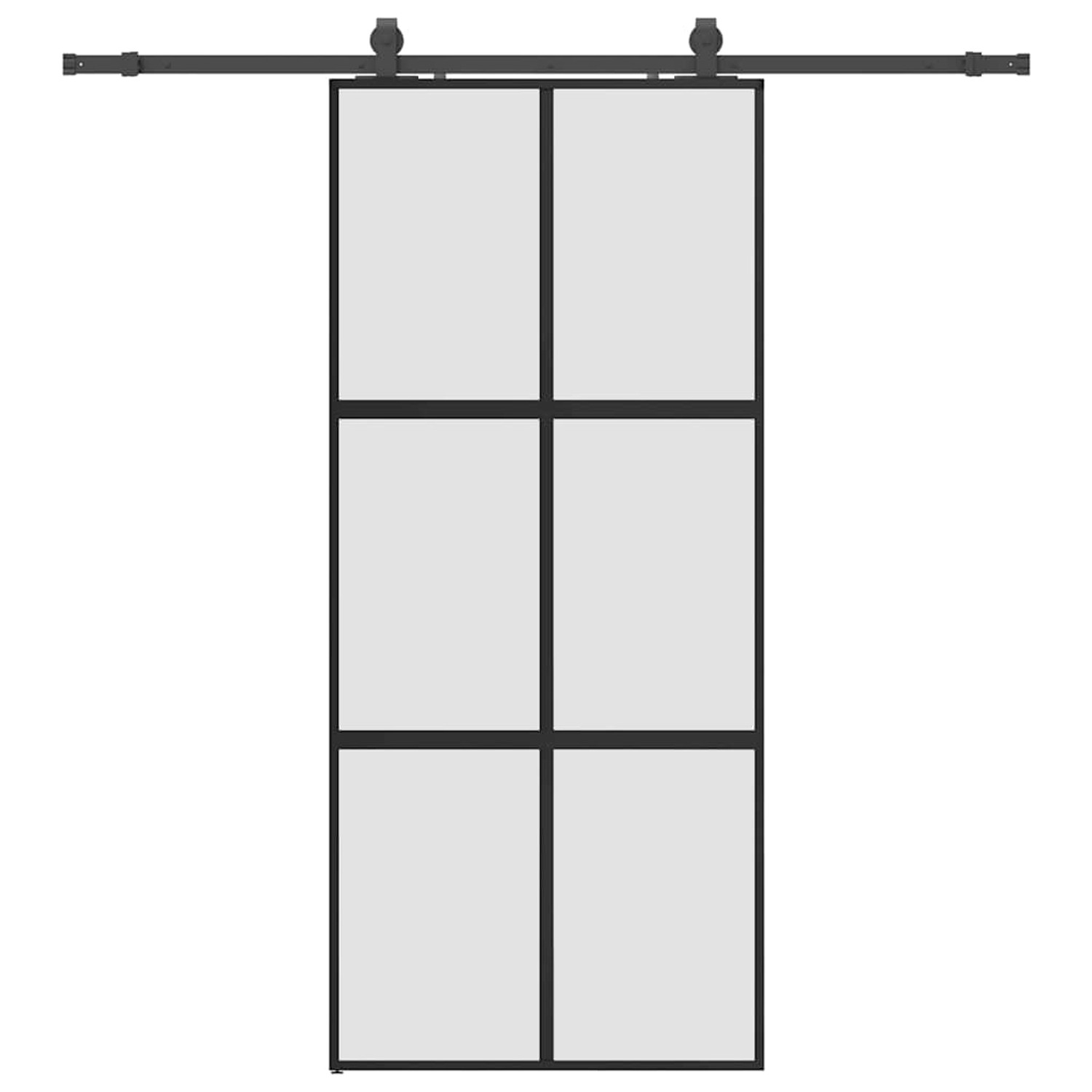 vidaXL Schiebetür mit Beschlag Schwarz 90x205 cm Hartglas 3375881 günstig online kaufen