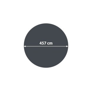 Runde, schwarze MCW Pool-Abdeckung 400 µm mit 457 cm Durchmesser. Maße der Solarplane.