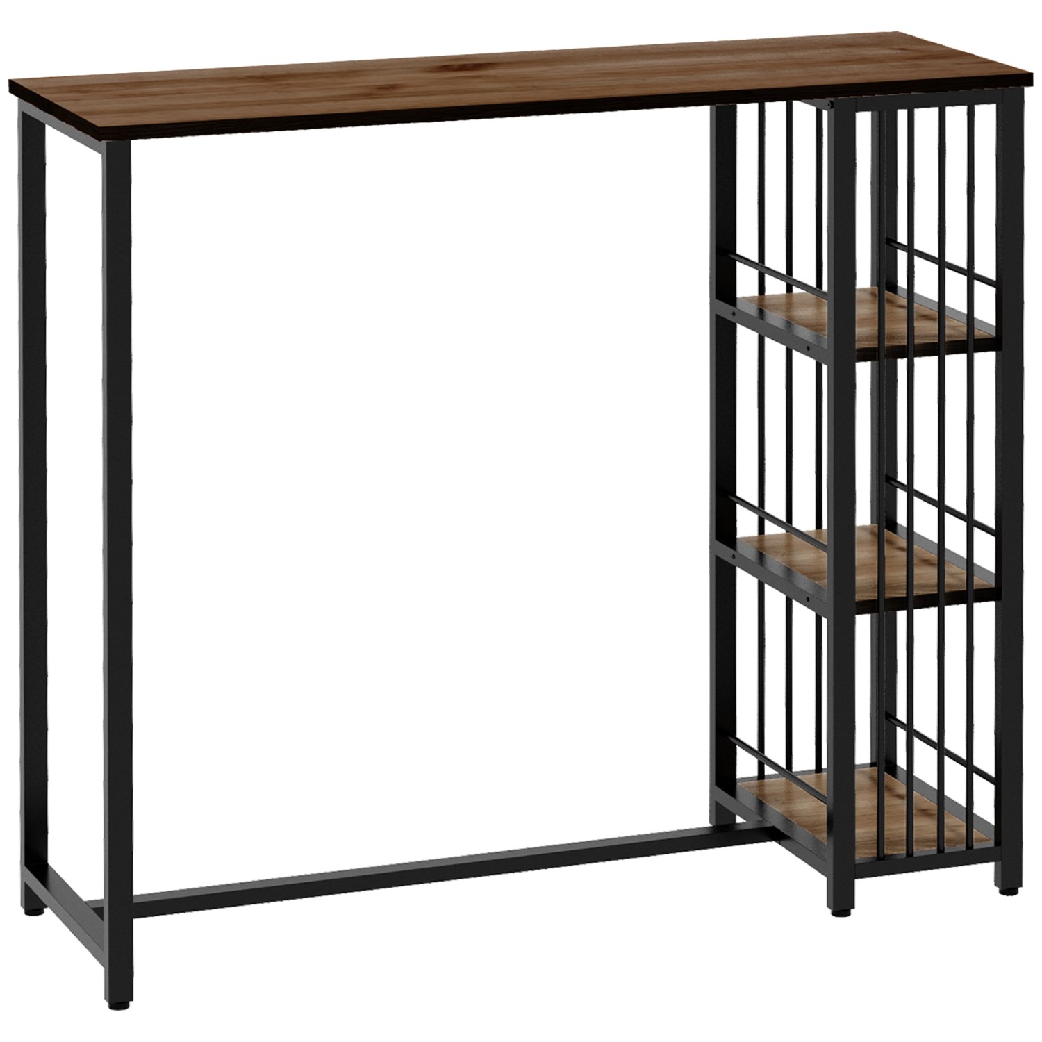 HOMCOM Bartisch mit Holzoptik Spanplatte Stahl Braun 120L x 40B x 105H cm günstig online kaufen