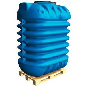 Blauer 4rain Erdtank Modularis 15.000 l auf Palette, Komplettset für Garten.