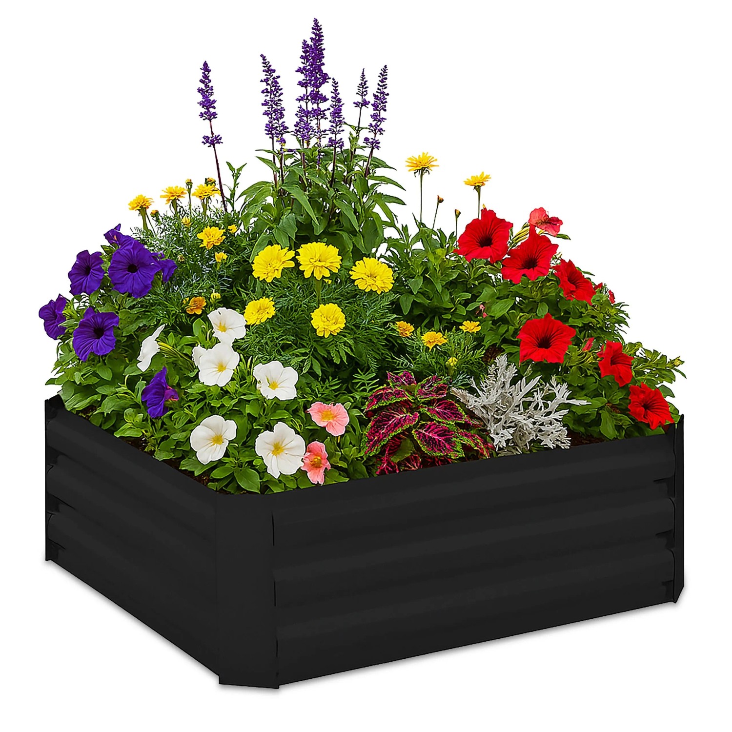 Relaxdays Hochbeet Verzinktes Eisen Schwarz Ohne Boden 30 cm x 90 cm x 90 cm 6,4 kg