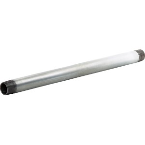 Verzinktes Temperguss-Fitting, 21 mm (R 1/2) x 300 mm, mit Außengewinde für Rohrverbindungen.