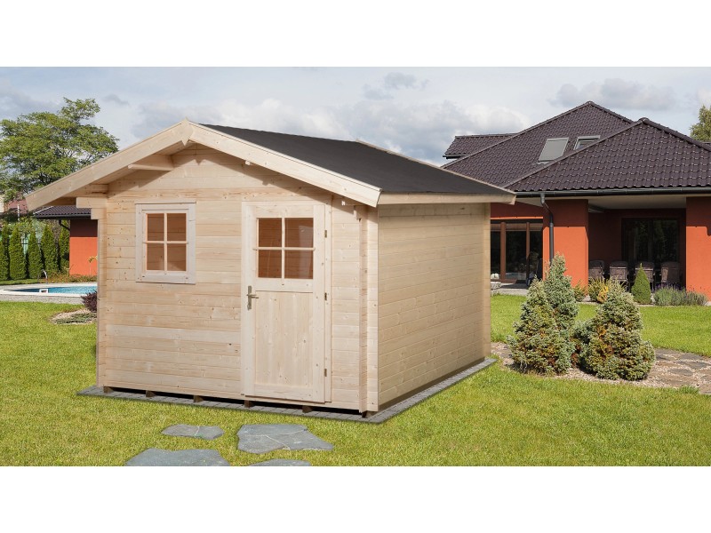 Weka Holz-Gartenhaus bei cm cm OBI kaufen Unbehandelt 380 Satteldach 324 x