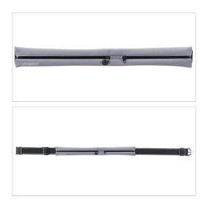 Relaxdays Laufgürtel Nylon Elasthan Grau 2 Fächer Wasserdicht Verstellbar Reflektierend 5 x 44 cm 60 g