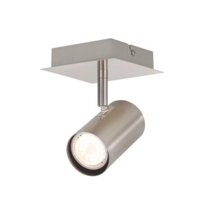 ZMH Deckenleuchte, 1-flammig, eckig, Nickel-Metall, drehbarer GU10 Deckenspot. Modernes Design für Lampen & Leuchten.