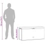 furnicato Gartenbox Anthrazit, 114x47x60 cm, Größenvergleich mit einer Person.