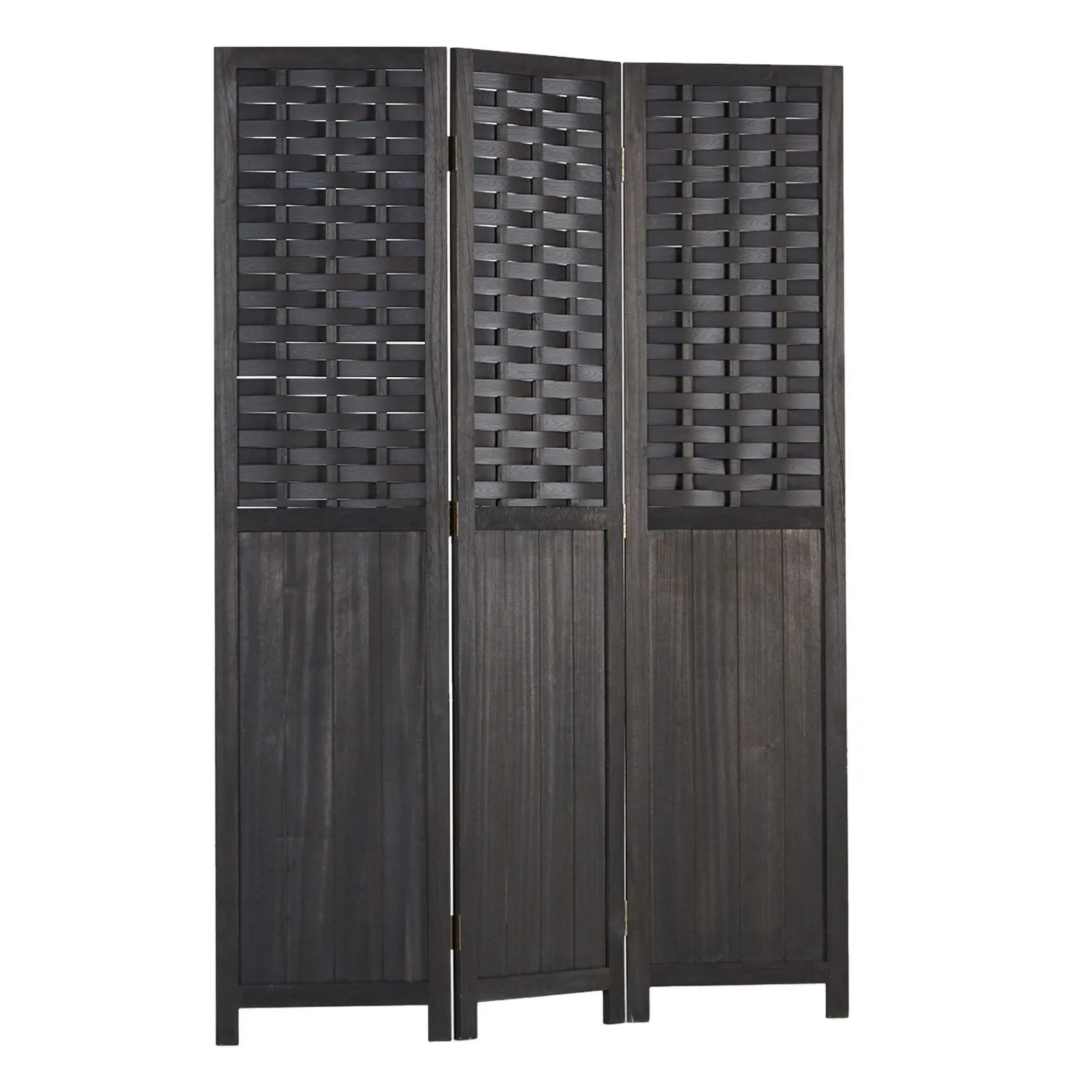 Homestyle4u 3-tlg. Paravent in Schwarz 120x170 cm 2002