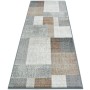 KARAT Teppichläufer Lucano in Braun mit modernem Quadrate-Muster, 80x700 cm.