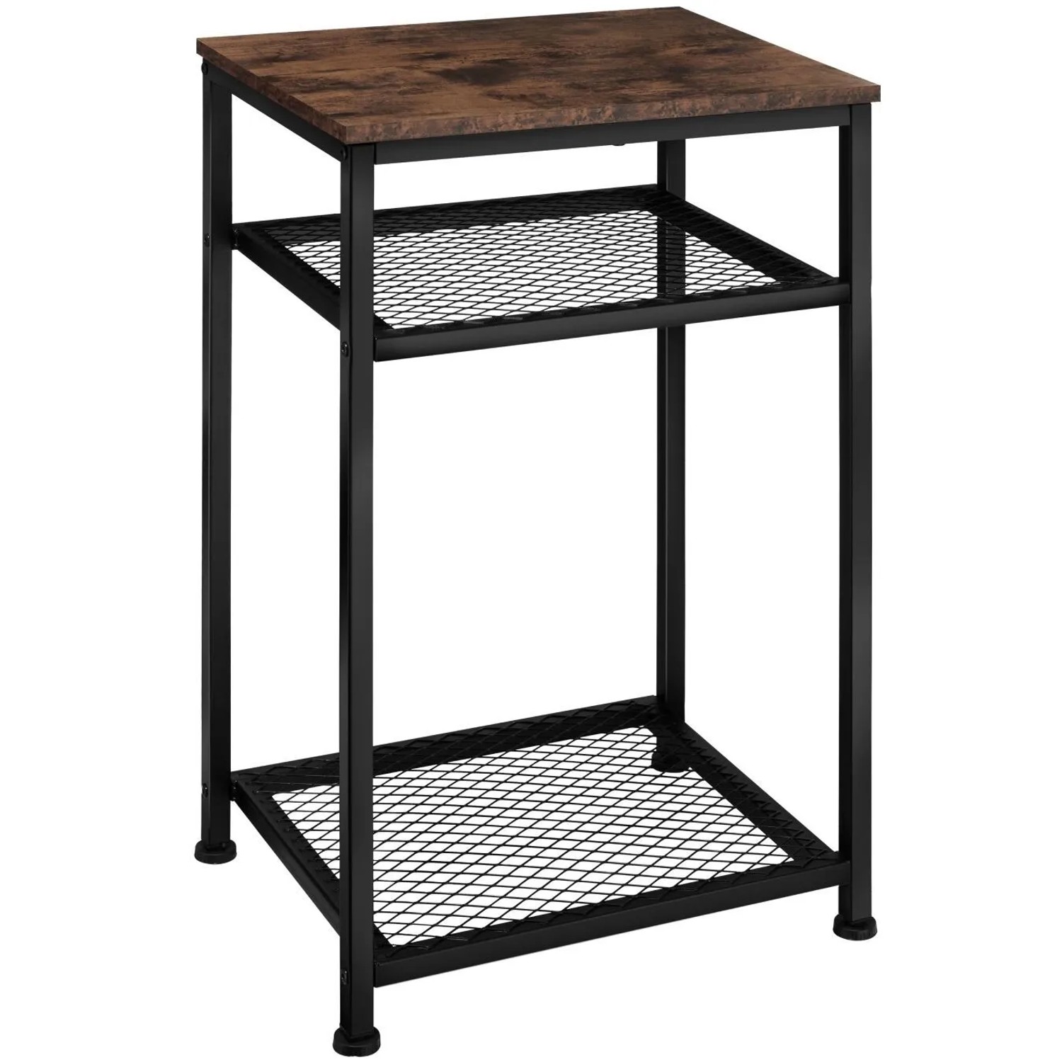 Tectake Beistelltisch York Industrial Style Holz und Stahl  36 x 45 50 x 75 50 cm Industrial Holz Dunkel  Rustikal