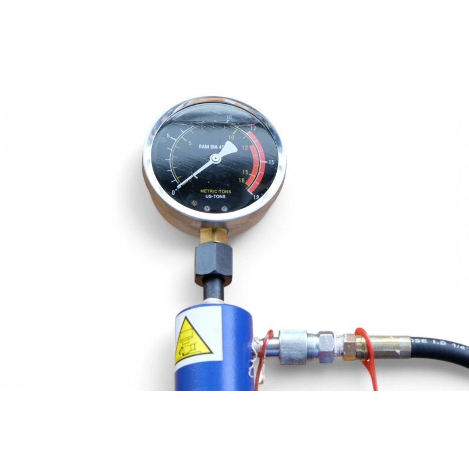 DeTec. Werkstattpresse 12 Tonnen Hydraulikpresse Manuell Industriepresse Handpumpe mit Manometer_5