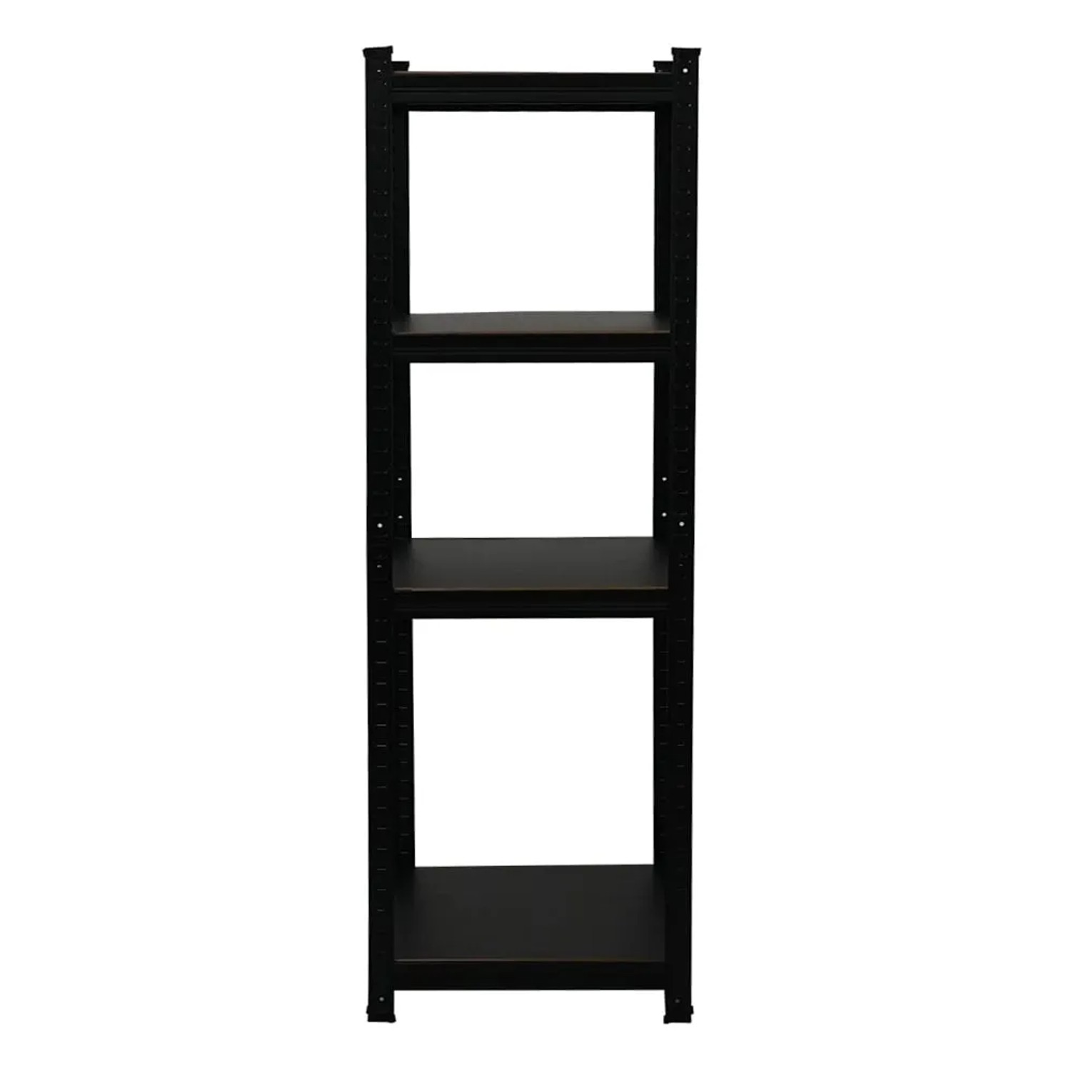 Schwerlastregal Ragnar, All Black Series, mit 4 Böden, 150x45x45 cm, ideal für Keller und Garage.