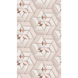 AS-Creation Fototapete Vlies mit grafischem 3D Muster in Weiß und Creme.