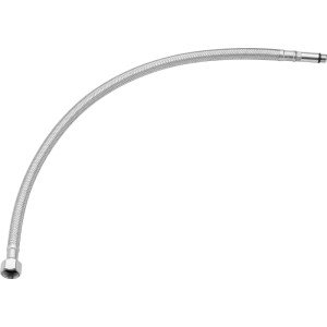 Silberner Flex-Verbindungsschlauch 3/8 x M10, 500 mm, für Trinkwasser. Ideal für Küchenarmaturen.