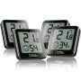 National Geographic Tempy Thermo-Hygrometer 4er Set in Schwarz zur Messung von Temperatur und Luftfeuchtigkeit.