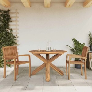 vidaXL Gartentisch Ø109x74 cm Massivholz Teak 4008083
