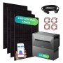 MyVoltaics Balkonkraftwerk Komplettset: 4 Solarmodule, 3,2 kWh Speicher, Kabel und App-Steuerung.