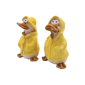Dekohelden24 2er Set Dekofiguren Ente Deko Enten Entenfiguren Gartenfigur Ente L/B/H 6 x 6 x 11 cm