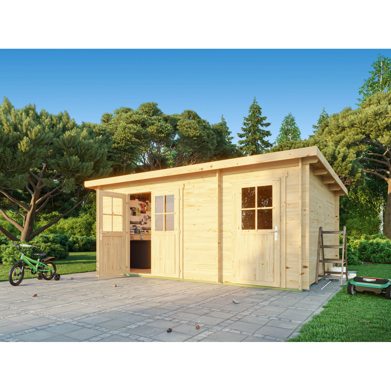 Fjordholz Pultdach Gartenhaus Modell Ezra 5H 28mm Kiefer Imprägniert günstig online kaufen