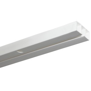 Weiße Gardinia Vorhangschiene Slim Line, 1-läufig, 150 cm für die Deckenmontage.