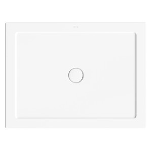 Rechteckige, extraflache Bette Duschwanne Stage, 120x90 cm, Snow (weiß) mit mittigem Ablauf.