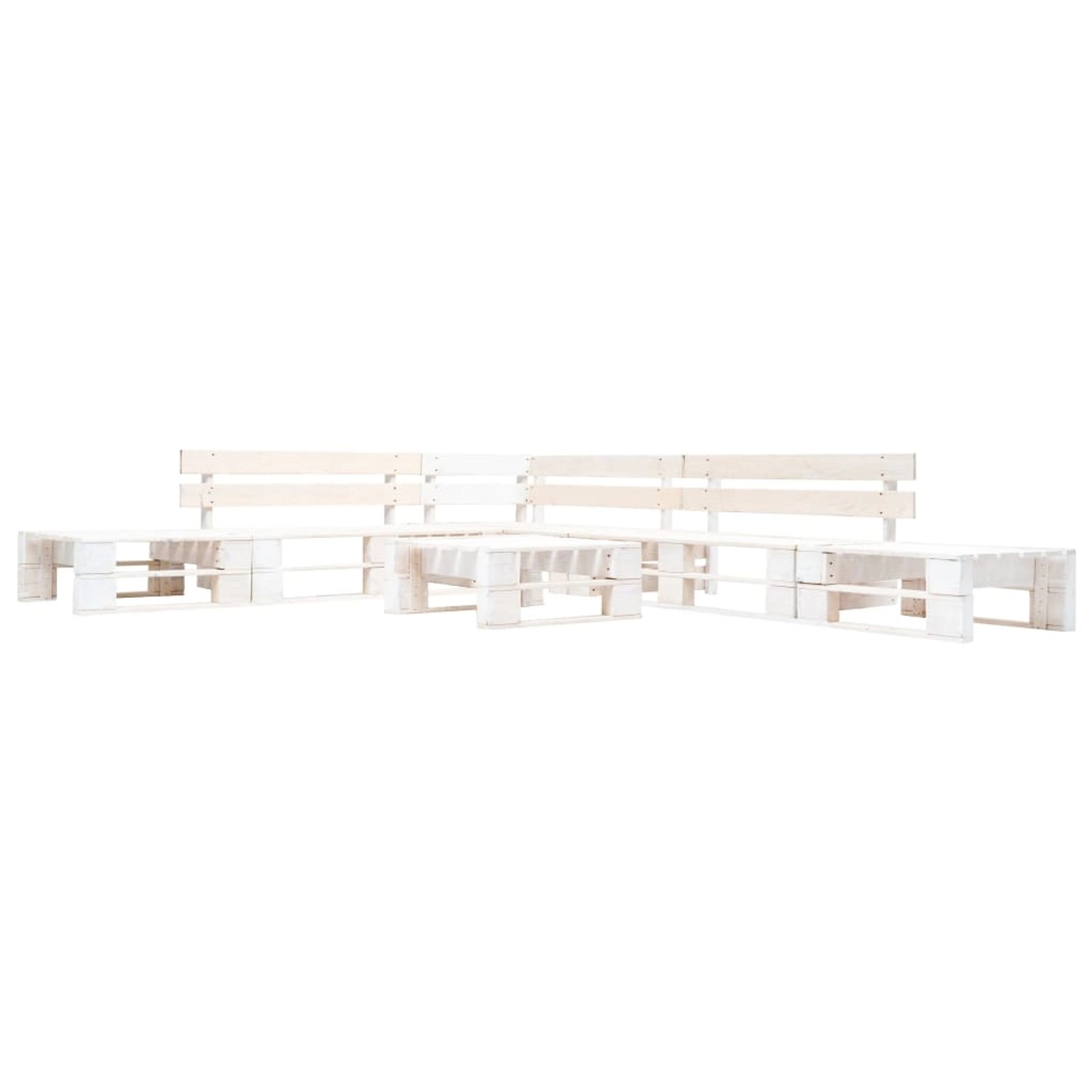 vidaXL 6-Tlg Paletten-Lounge-Set Holz Weiß 277395