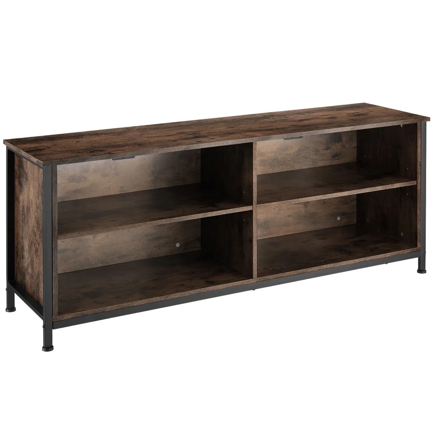 Tectake Sideboard Navan Industrial Style Holz und Stahl  147 x 41 x 60 50 cm Industrial Holz Dunkel  Rustikal