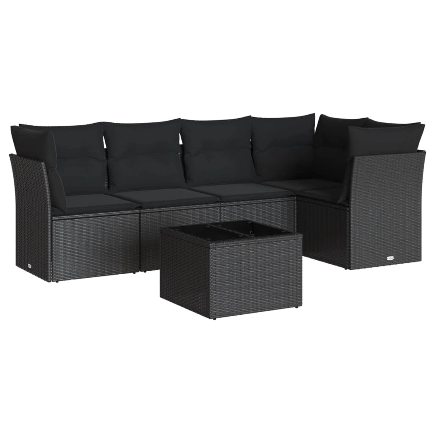 vidaXL 6-tlg Garten-Sofagarnitur mit Kissen Schwarz Poly Rattan Modell 6 günstig online kaufen