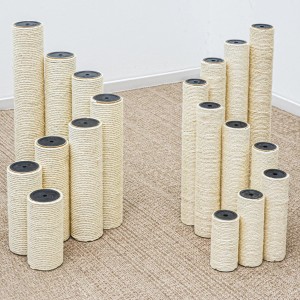 eyepower Sisalstämme als Ersatz für Katzenkratzbaum, verschiedene Höhen und Durchmesser.