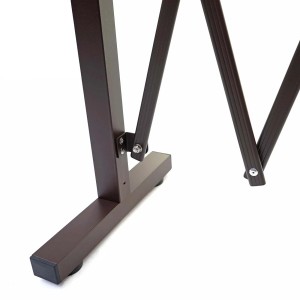 Detailaufnahme: MCW Absperrgitter, braunes Metall, flexibel verstellbar für Garten & Innenbereich.