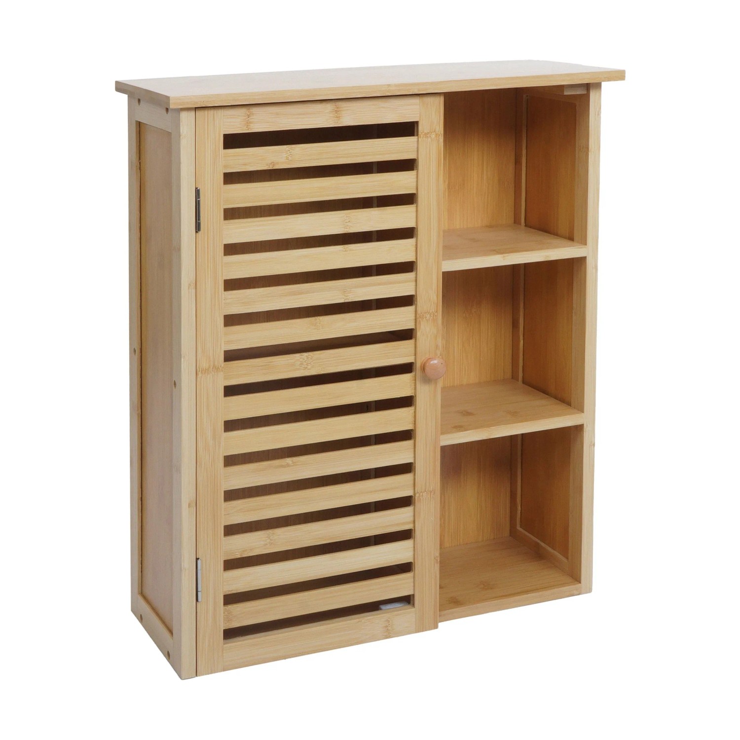 MCW Hängeschrank O73 Türe Staufächer Bambus 60x50x19cm
