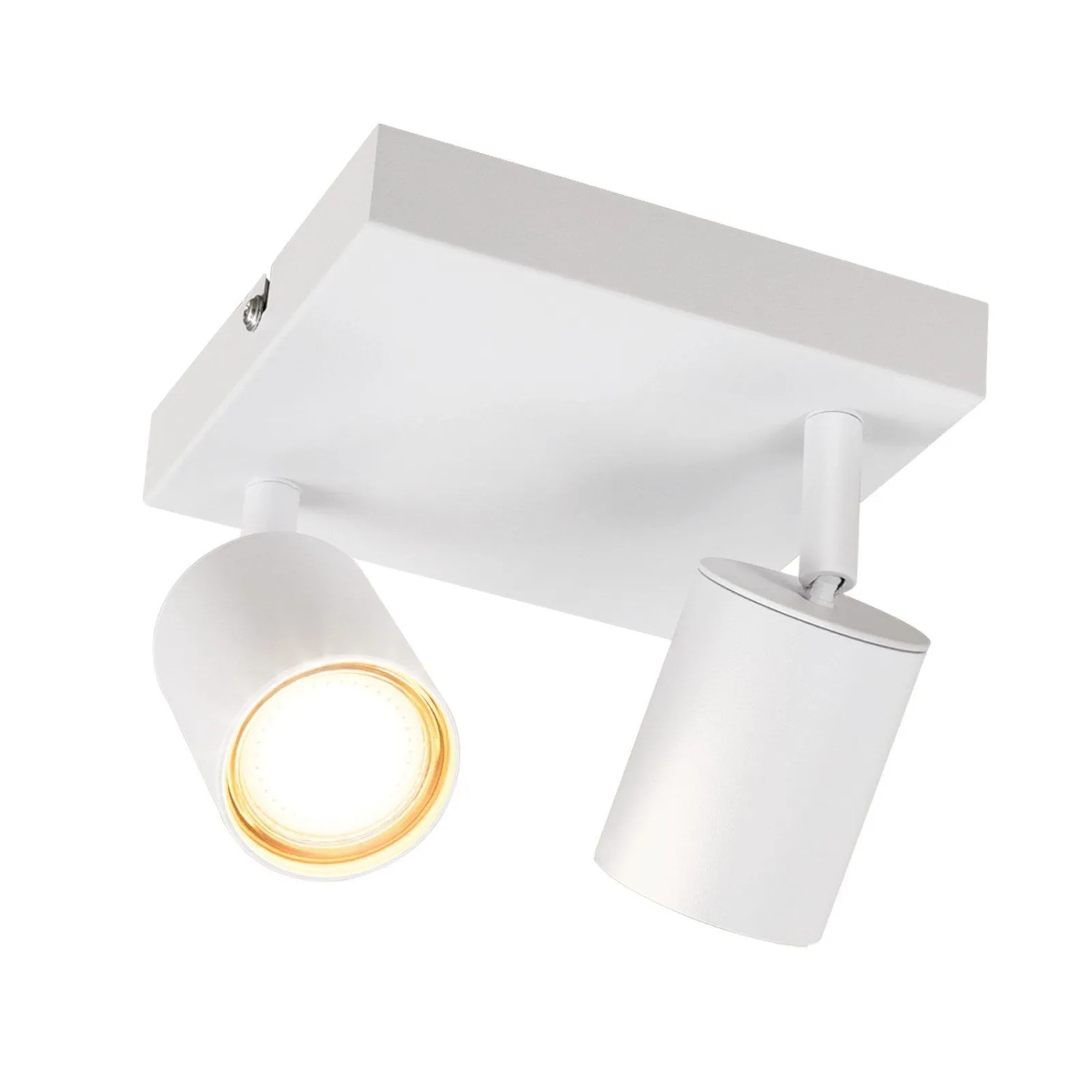 ZMH LED Deckenstrahler 2-Flammig Weiß GU10 Quadratisch Schwenkbar ohne Leuchtmittel